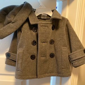 New Baby Pea Coat w/ Hat 9 mos